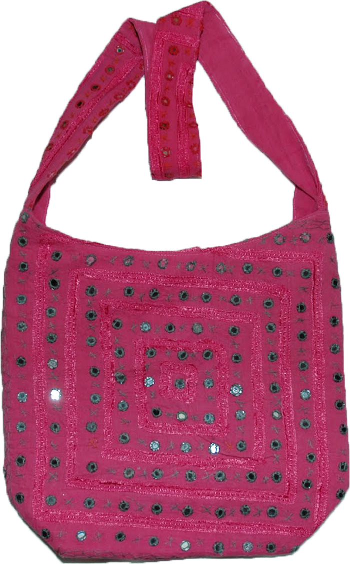 Hibiscus Mirrorwork Handbag