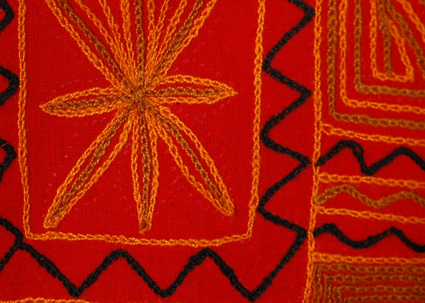 Turkish Sinopia Red Bag with Traditional Embroidered Elephant