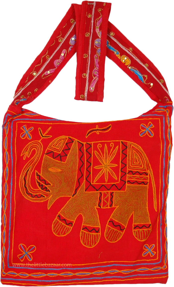 Women's Two Elephants Handmade Handbag