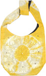 Sun Yellow Cool Mirror Work Side Bag with Embroidery and Tie Dye [4101]