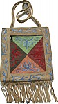 Suede Leather Embroidered Handbag Purse