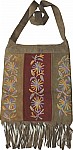 Suede Leather Embroidered Handbag Purse