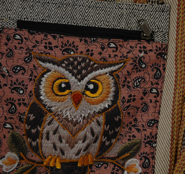 Mountain Owl Woven Hippie Side Sling Bag