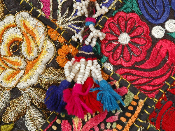 Colorful Vintage Banjara Embroidered Tribal Large Tote
