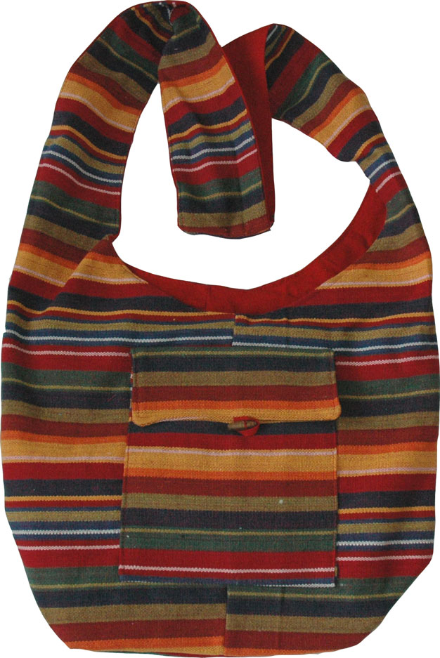 Multicolored Striped Book Bag