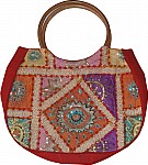 Red Patchwork Sequined Bag