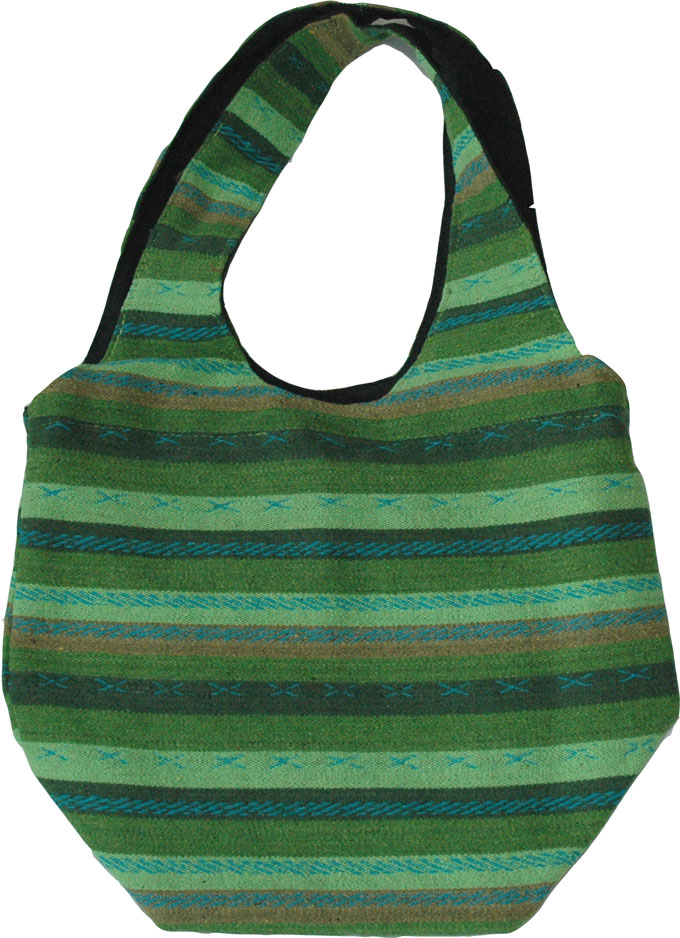 Handloom College Sling Bag in Green