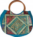 Blue Patchwork Sequined Bag