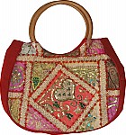 Red Patchwork Sequined Bag