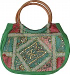 Green Patchwork Sequined Purse Bag