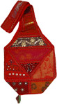 Cotton Patchwork Boho Bag in Red Tones