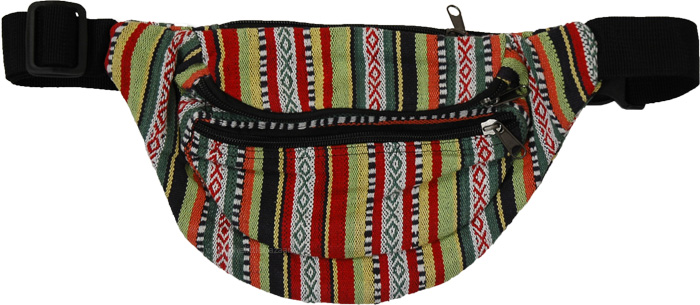Multicolored Boho Money Fanny Bag with Zipper Pocket