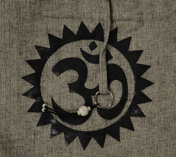 Om Vector Symbol Grey Black Cotton Shoulder Bag