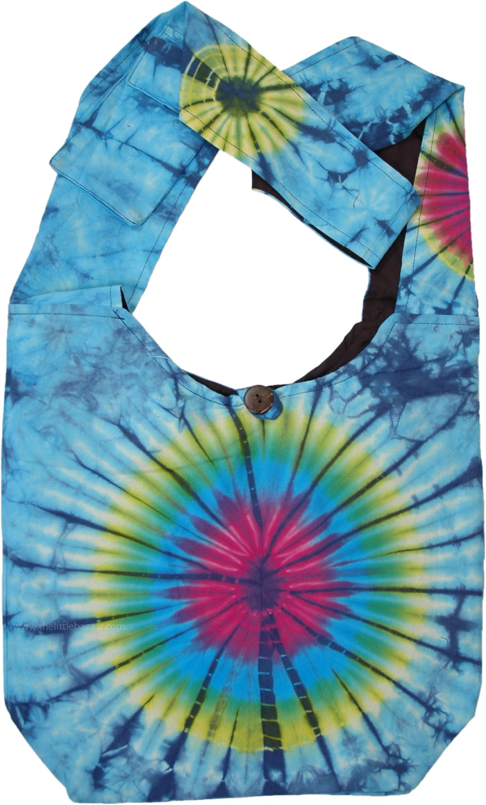 Cosmic Burst Tie Dye Cotton Shoulder Bag