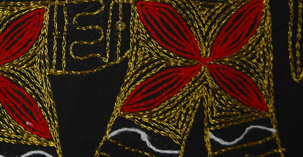 Embroidered Elephant Black Cross Body Boho Bag