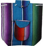 Multicolored Acrylic Boho Hand Bag in Blue and Green [8154]