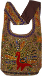 Peacock Embroidery and Sequin Work Boho Sling Bag