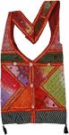 Indian Zig Zag Ethnic Patchwork Handbag with Embroidery [8204]