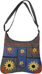 Grey Blue Suede Adjustable Strap Shoulder Bag