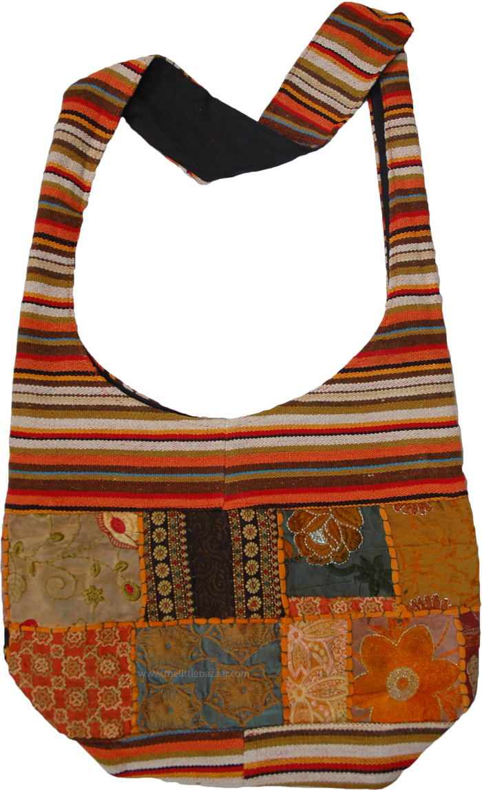 Cotton Fabric Hippy Handbag Ethnic Multi Patchwork Indian Sling Shoulder Bag 