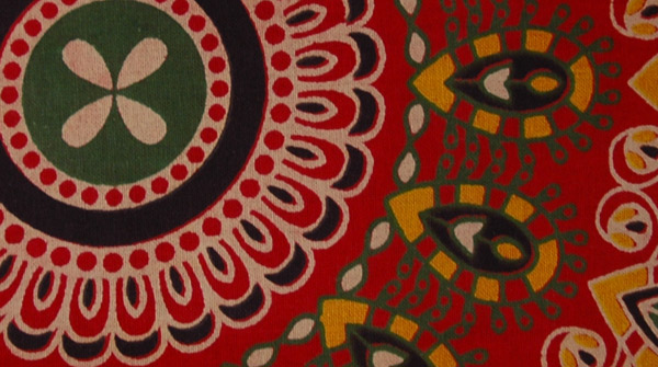 Ethnic Mandala Print Red Cotton Shoulder Bag