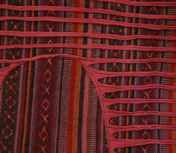 Bohemian Red Razor Cut Styled Woven Shoulder Bag