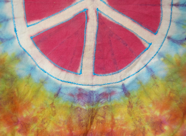Peace Sign Tie Dye Cotton Hippie Cross Body Bag