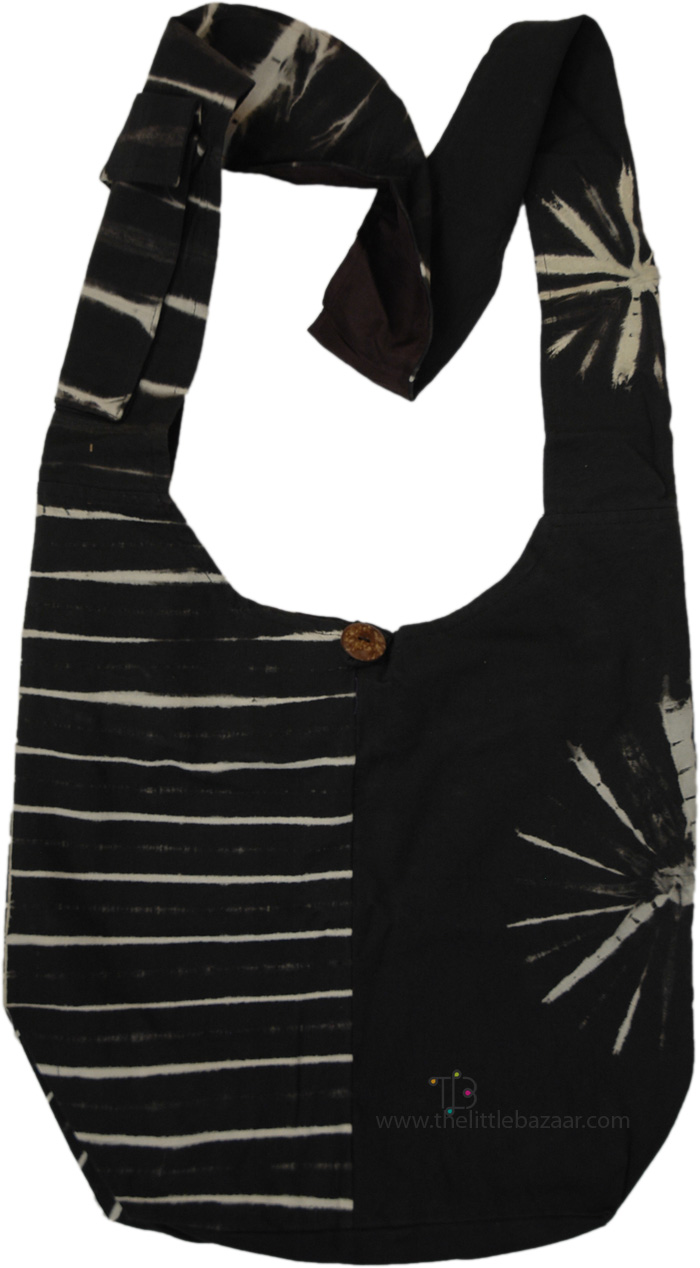 Monochrome Elegance Boho Shoulder Bag