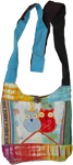 Hippie Style Owls Applique Mini Shoulder Bag [8985]