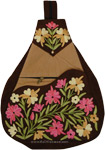 Floral Brown Suede Sling College Bag