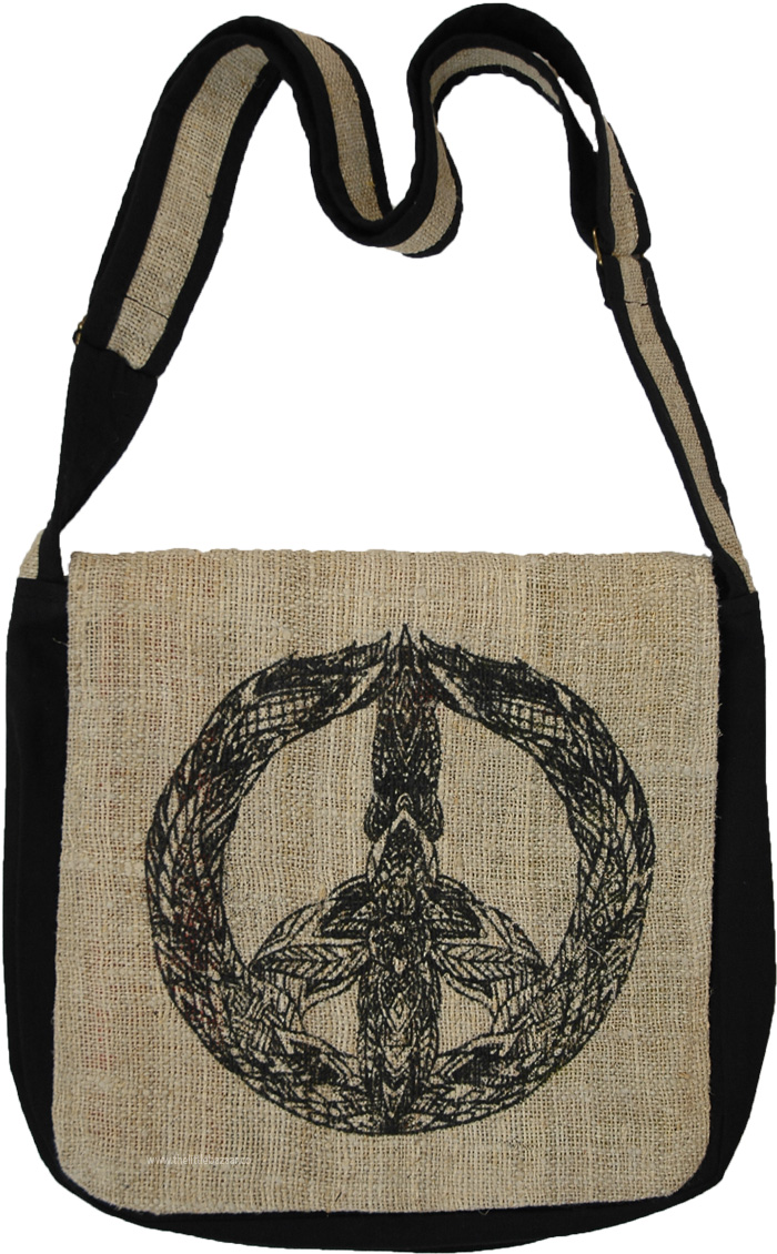 World Piece Hippie Cotton Flap Messenger Bag