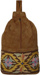 Applique Work Side Bag in Brown and Multicolor [9559]