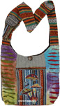 Hippie Cotton Handbag with Mushroom Print [9915]