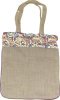 Burlap Bag with Brocade Trim