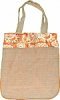 Jute Bag with Brocade Trim