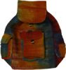 Rustic Rainbow Tie-Dye Jute Drawstring Backpack