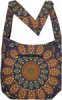 Boho Navy Cotton Shoulder Bag with Mandala Print