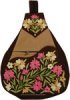 Floral Brown Suede Sling College Bag