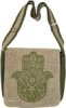 Hamsa Burlap Messenger Flap Hippie Style Bag