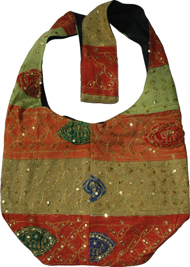 Ethnic Indian Handbag with Sequins PursesBags patchwork