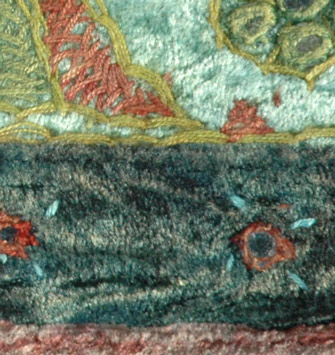 Blue Green Handbag in Velvet