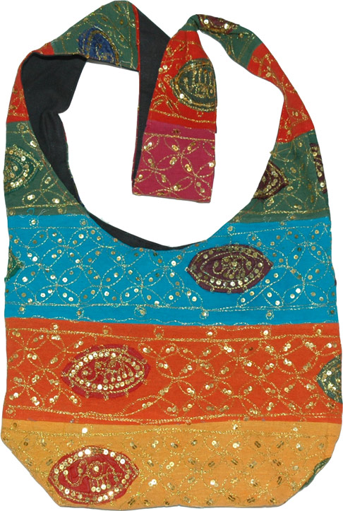 Glittery Sequin Bag with Patches
