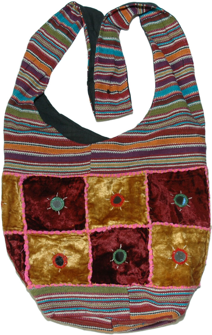 Golden Maroon Boho Shoulderbag