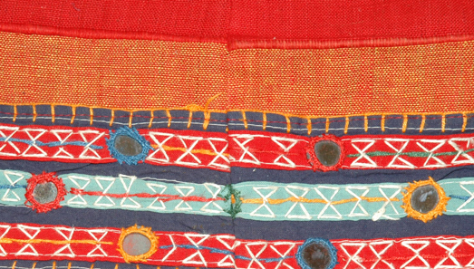 Bohemian Bag in Red Orange with Mirrors