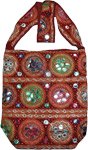 Red Cotton Embroidered Handbag