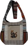 Floral Feline Cat Outdoor Boho Shoulder Bag