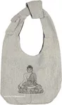 Buddha Yoga Cross Body Grey Cotton Shoulder Sling Bag