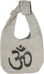 Yoga Om Symbol Shoulder Bag in Grey and Black