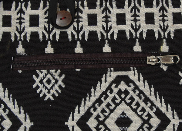 Black and White Hippie Dari Weave Boho Shoulder Bag