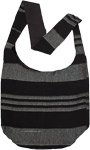 Noir and Blanc Elegant Striped Shoulder Bag